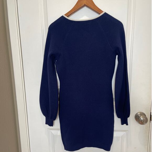 West Bridge Apparel Rare Prototype Knit Dress Navy Blue Lace-Up Front Size S/M - Picture 4 of 10